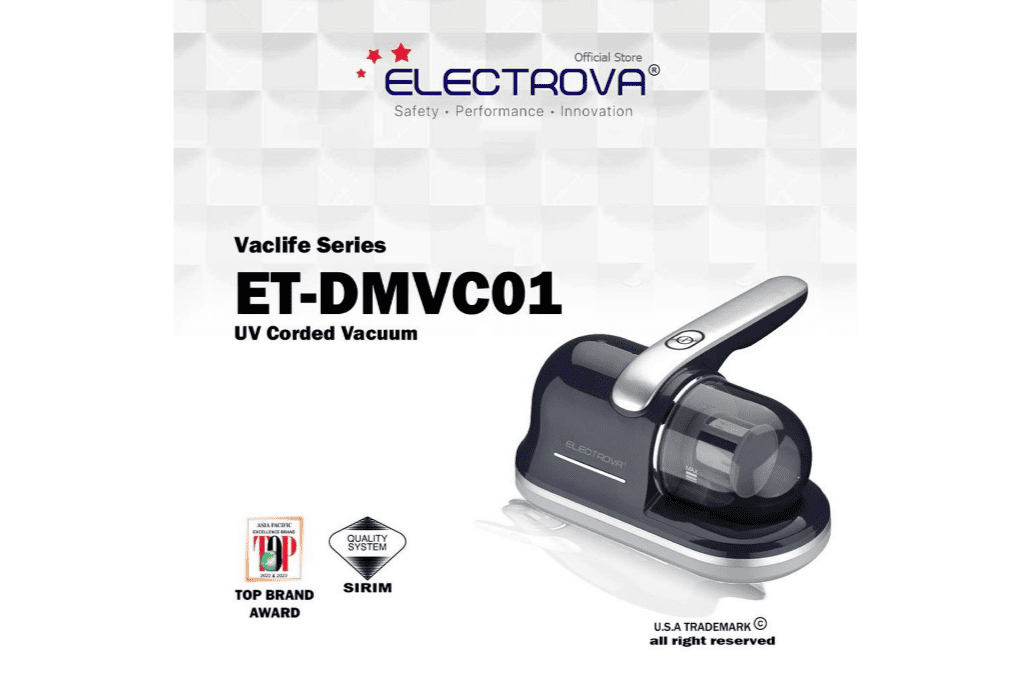 10 Vakum Hama Habuk Terbaik di Malaysia 2025 6 Electrova-Vaclife-Series-Anti-Dust-Mite-UV-Corded-Vacuum