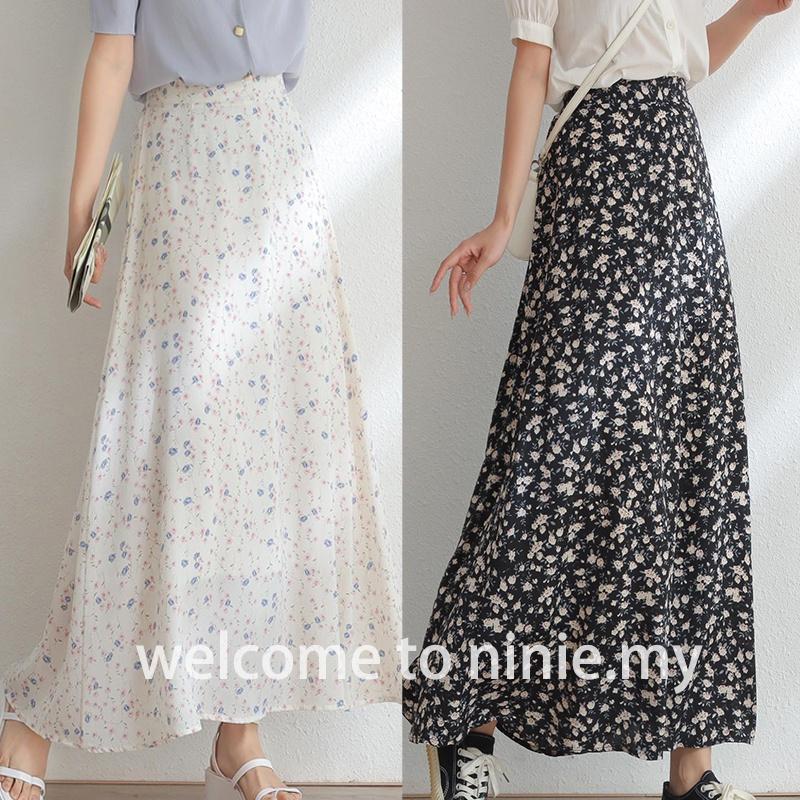 Top 10 Best Maxi Skirts in Malaysia 2025 4 floral-long-skirt-labuh-muslimah-korean-chiffon-skirt-maxi-skirt-a-line-high-waist-skirt-kembang-labuh-vintage-ski