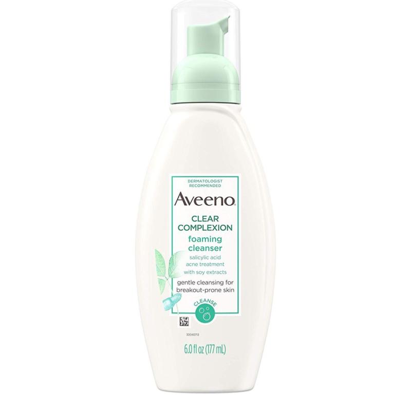 Top 10 Best Salicylic Acid Cleansers in Malaysia 2025 9 Aveeno-Clear-Complexion-Foaming-Facial-Cleanser