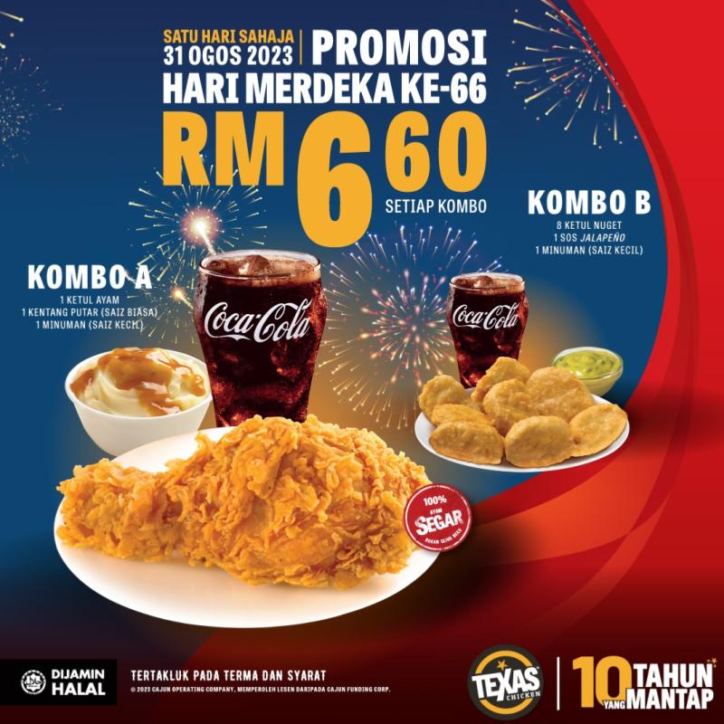 Texas Chicken Hari Merdeka RM6.60 Promo 2023 1 ki--