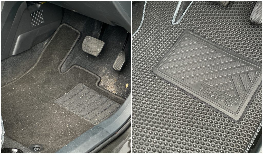 A Closer Look at the Trapo HEX II Car Mats 4 Trapo Mat Before After