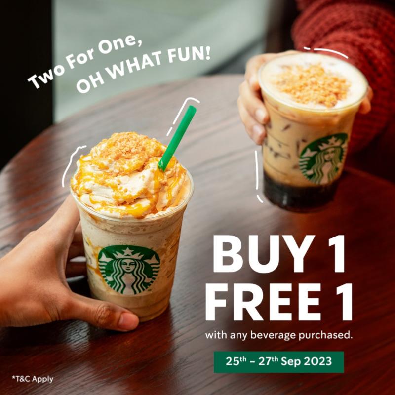 Starbucks 3-Day Special Buy 1 Free 1 Deal 1 promo-