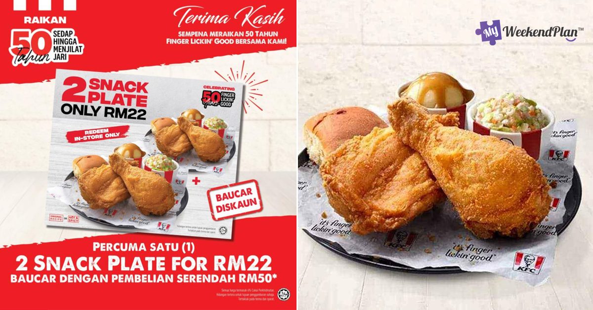KFC Enjoy 2 Snack Plates for Only RM22