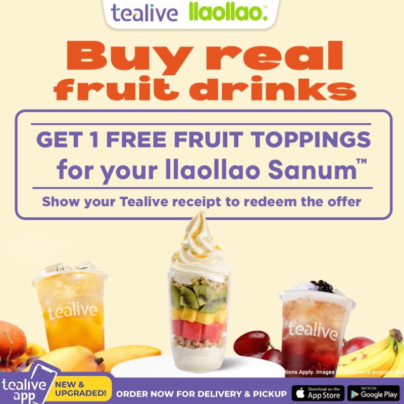 Tealive x llaollao Get 1 Free Fruit Toppings 1 promo 2 1