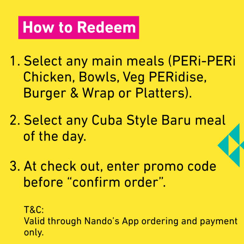 Nando's Cuba Style Baru at Half Price Every Mon to Thurs 3 promo 6
