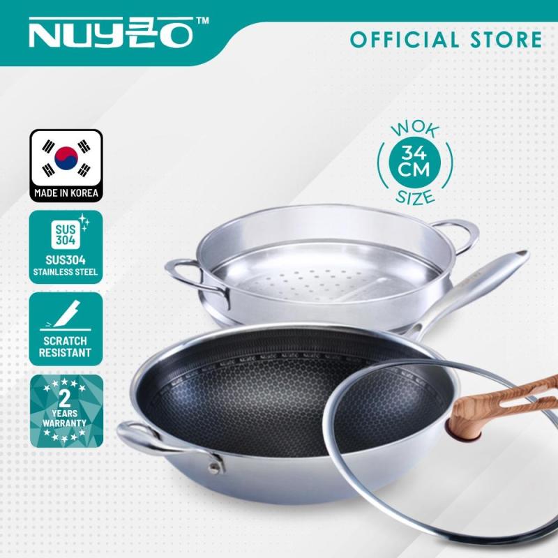 Top 8 Best Stainless Steel Pans in Malaysia 2025 7 NUYEO Moje Series Honeycomb Frying Wok