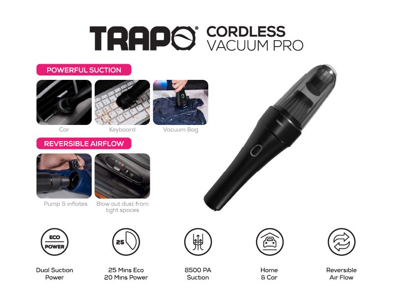 Top 8 Best Car Vacuums in Malaysia 2025 4 TRAPO Cordless Car Vacuum