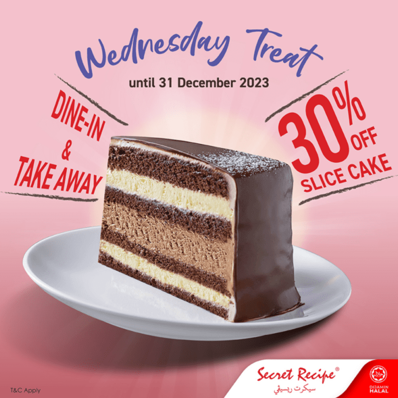 Secret Recipe Wednesday Treat 30% OFF Slice Cake 1 promo 3 2