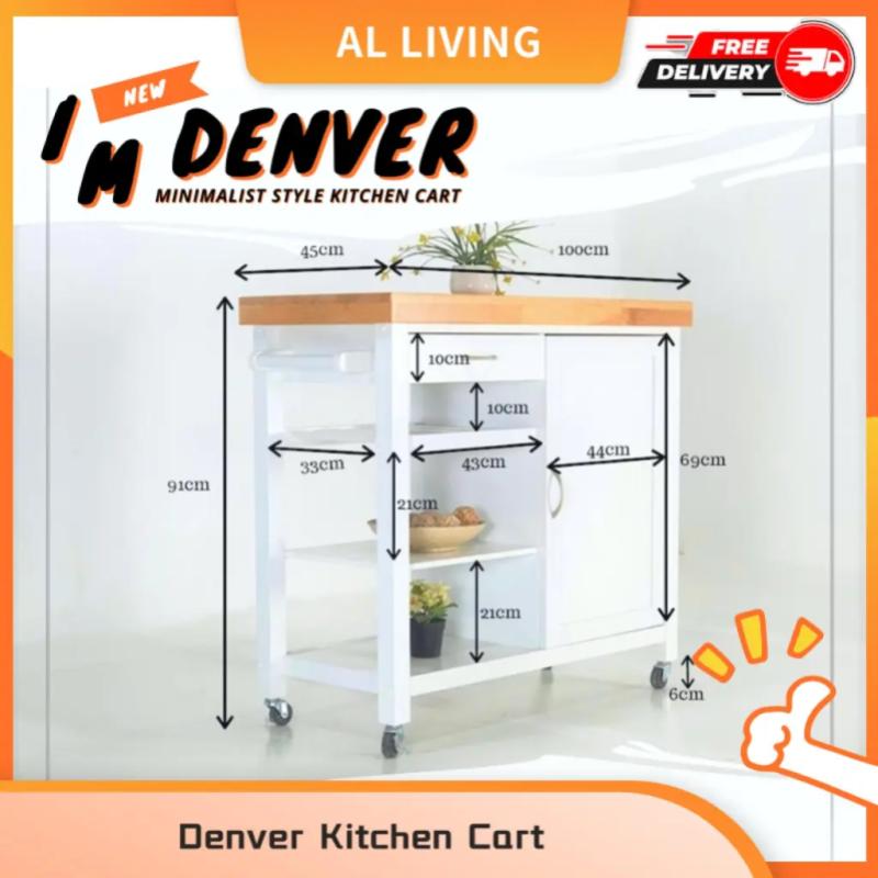 Top 10 Best Affordable Ready-Made Kitchen Islands in Malaysia 2025 3 Denver Kitchen Cart Island Table