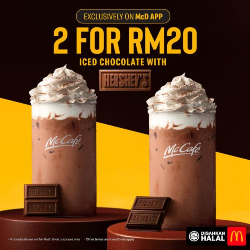 McDonald's 2x Iced Chocolate with Hershey for RM20 1 promo 3