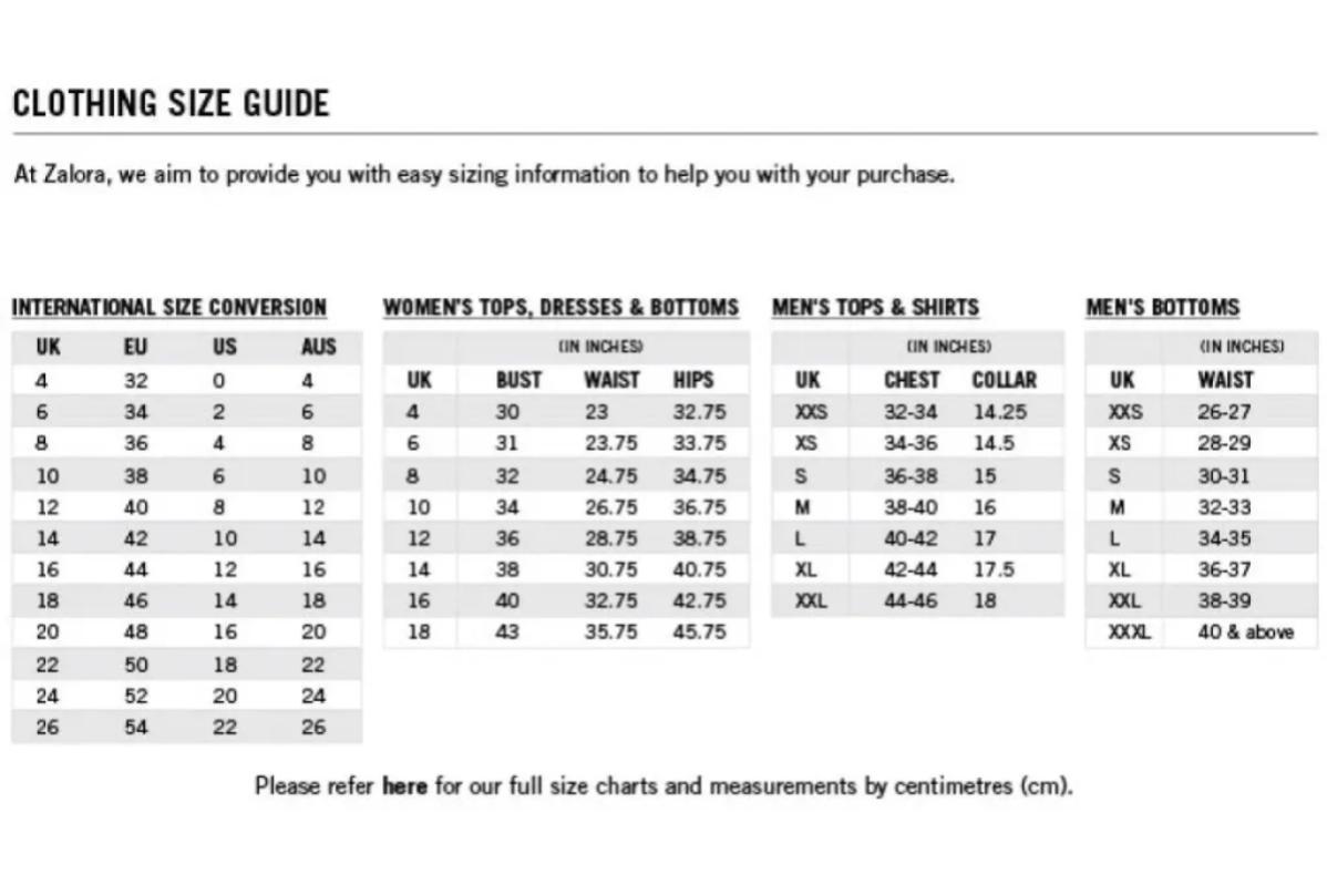 Top 10 Best Online Clothing Stores in Malaysia 2025 1 Lazada-Clothing-Size-Guide