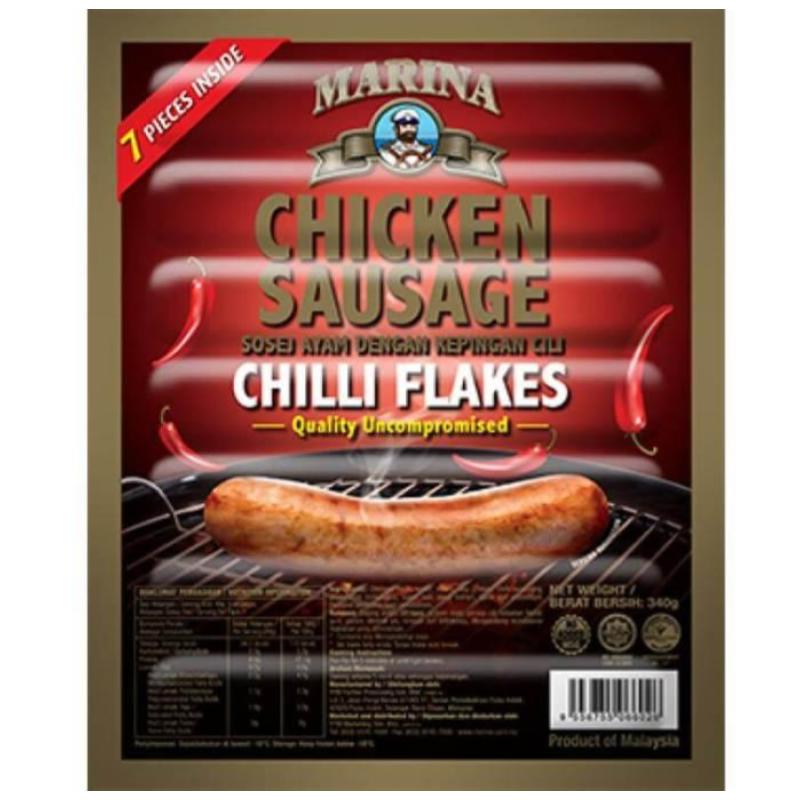 Top 10 Best Sausages in Malaysia 2025 10 Marina Chicken Frankfurter With Chilli Flakes