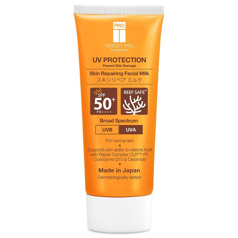 Top 8 Best Reef Safe Sunscreens in Malaysia 2025 7 TARGET PRO UV Protection Skin Repairing Facial Milk SPF50