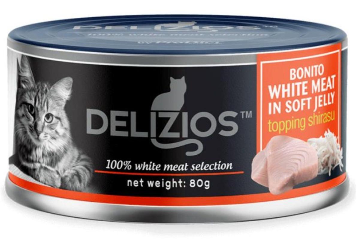 10 Makanan Kucing Basah Terbaik di Malaysia 2025 10 Delizios-Bonito-White-Meat-in-Soft-Jelly-Topping-Shirasu