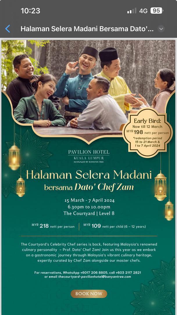 15 Bufet Ramadan Terbaik di KL 2024 11 Pavilion Hotel Kuala Lumpur