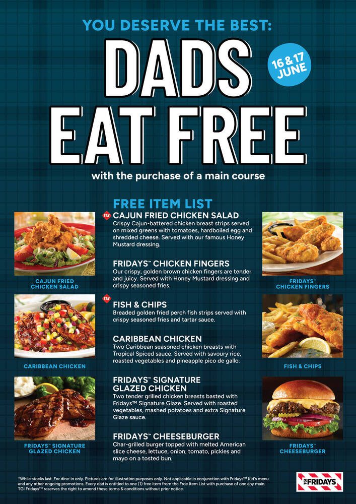 Don’t Miss Out These 20 Father's Day Promotions in Malaysia 2024 3 TGI Fridays