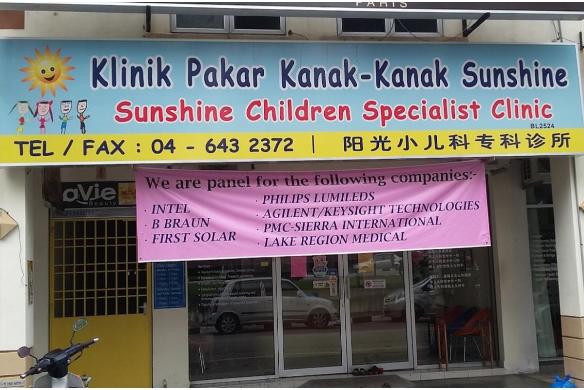 10 Klinik Pakar Kanak-kanak Terbaik di Pulau Pinang 2025 13 Sunshine Children Specialist Clinic