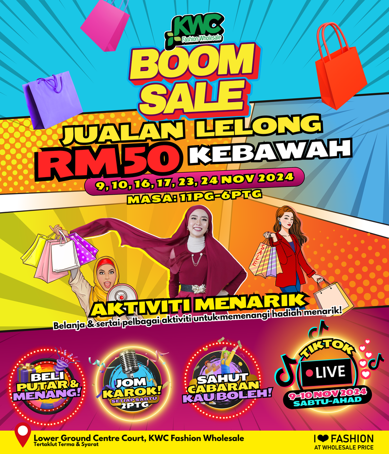 KWC Fashion Boom Sale: I Love Fesyen Pada Harga Borong! 1 1 1