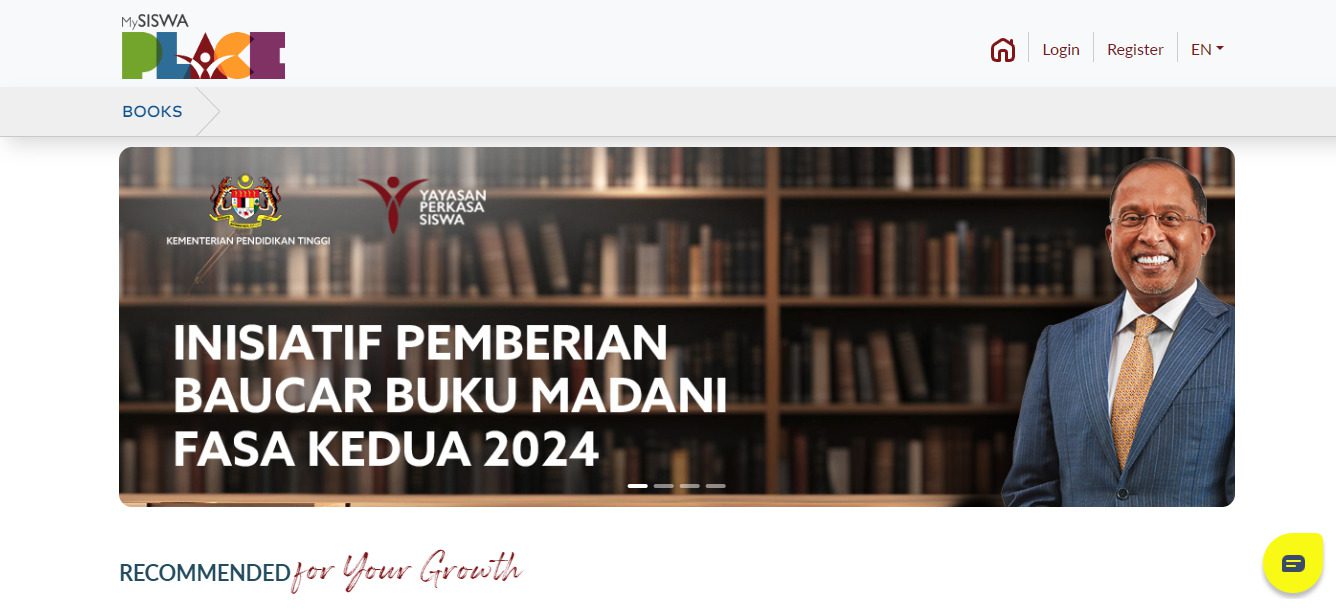 How To Redeem Your RM100 Book Voucher via MySiswaplace 1 Begin by visiting the MySiswaplace. Click on ‘Register