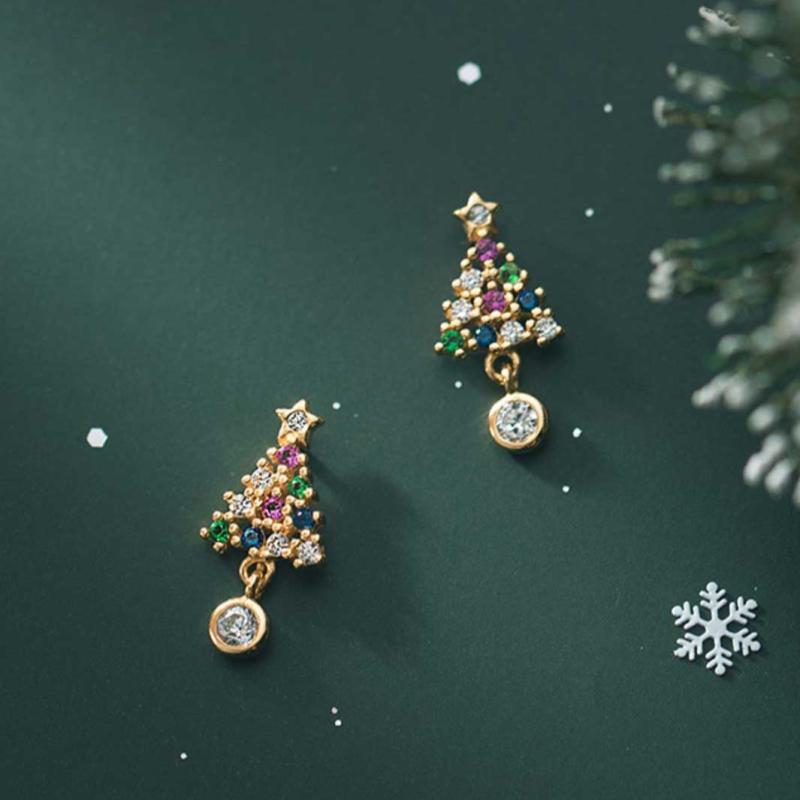 Top 10 Best Christmas Jewellery in Malaysia 2024 9 1000earring Gemstone Christmas Tree Stud Earrings