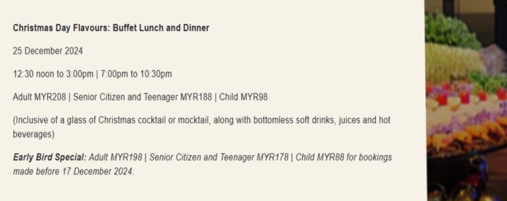 Top 10 Best Christmas Dinner Buffets in Penang 2024 21 Christmas Day Flavours Buffet Dinner Cinnamon Asian Kitchen at PARKROYAL Penang Resort 1 e1733136078480