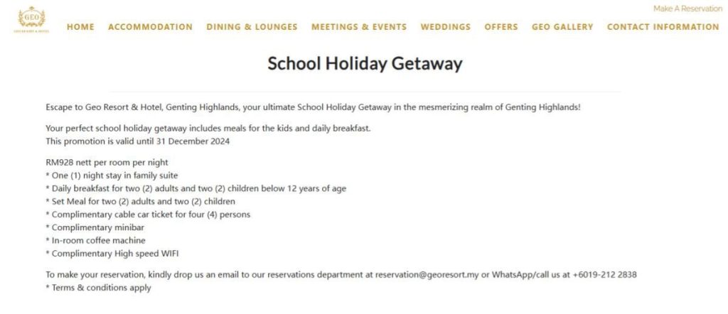 Top 5 Best School Holiday Packages in Malaysia 2025 6 GEO Resort Hotel e1734931591510