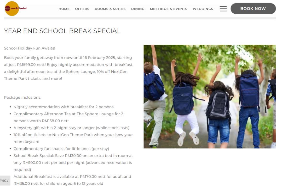 Top 5 Best School Holiday Packages in Malaysia 2025 4 One World Hotel