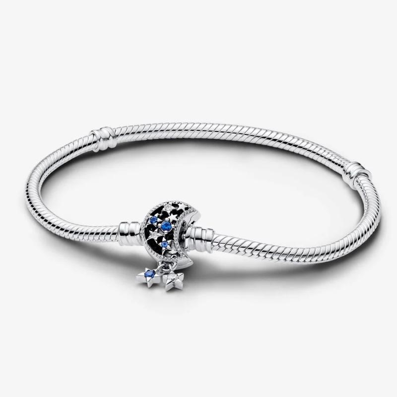 Top 10 Best Christmas Jewellery in Malaysia 2024 6 Pandora Moments Sparkling Moon Clasp Snake Chain Bracelet