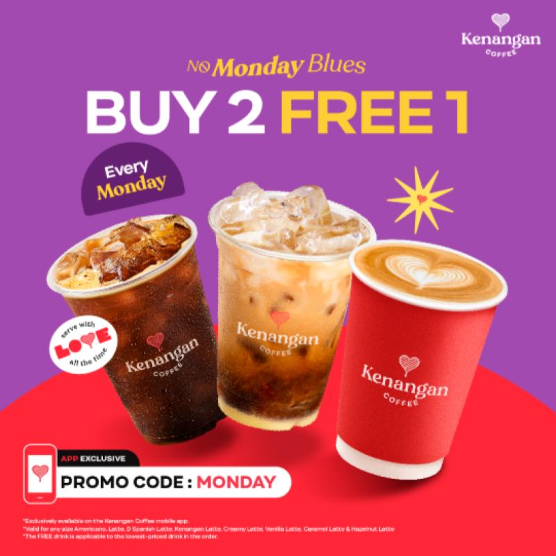 Triple the Coffee, Triple the Joy: Buy 2 Get 1 FREE at Kenangan Coffee! 1 Triple the Coffee Triple the Joy Buy 2 Get 1 FREE at Kenangan Coffee