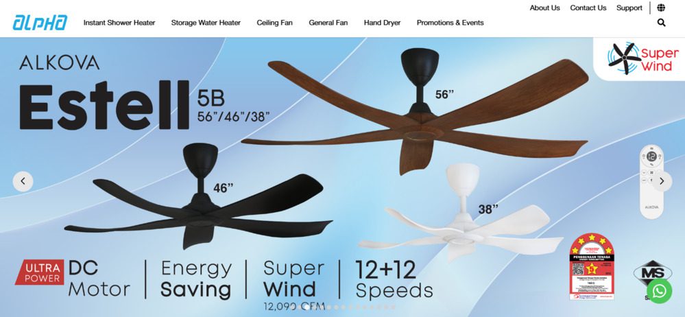 Top 10 Ceiling Fan Manufacturer in Malaysia 2026 4 Alpha Malaysia