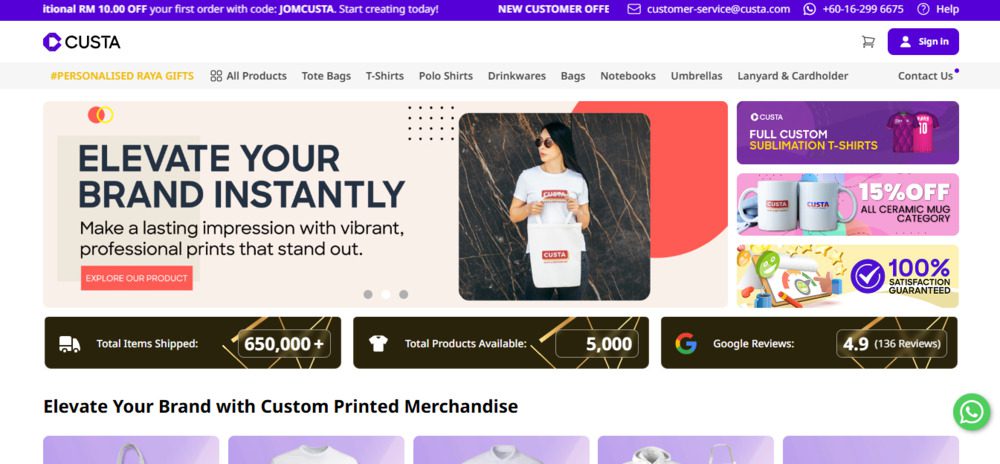 Top 10 Best T-Shirt Printing Services in Malaysia 2026 7 CUSTA Malaysia