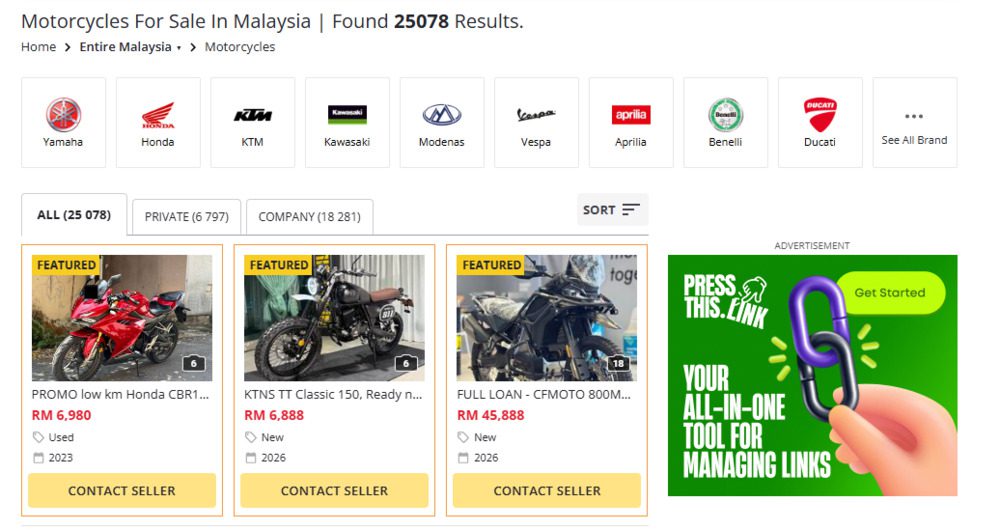 Top 10 Motorcycle Platform in Malaysia 2026 4 Mudah Malaysia