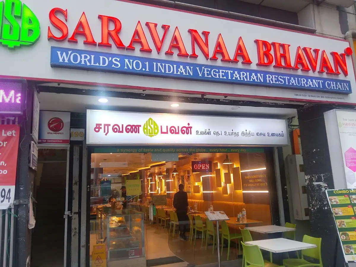 Top 10 Vegetarian Restaurants in KL & Selangor 2026 6 Saravanaa Bhavan Brickfields vegetarian South Indian thali Kuala Lumpur
